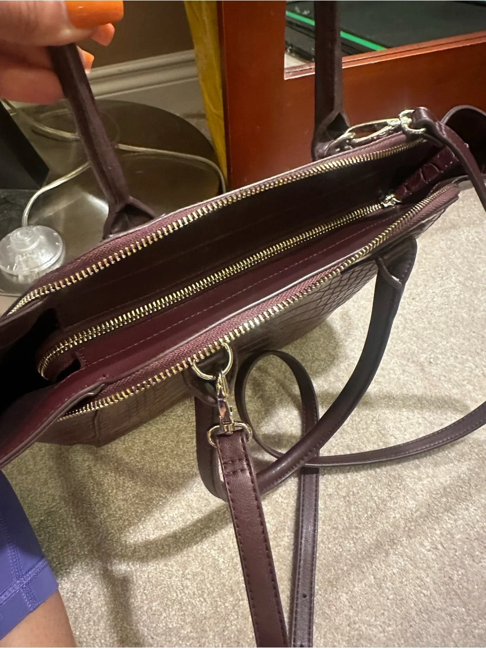White House Black Market Deep Plum Shoulder Bag